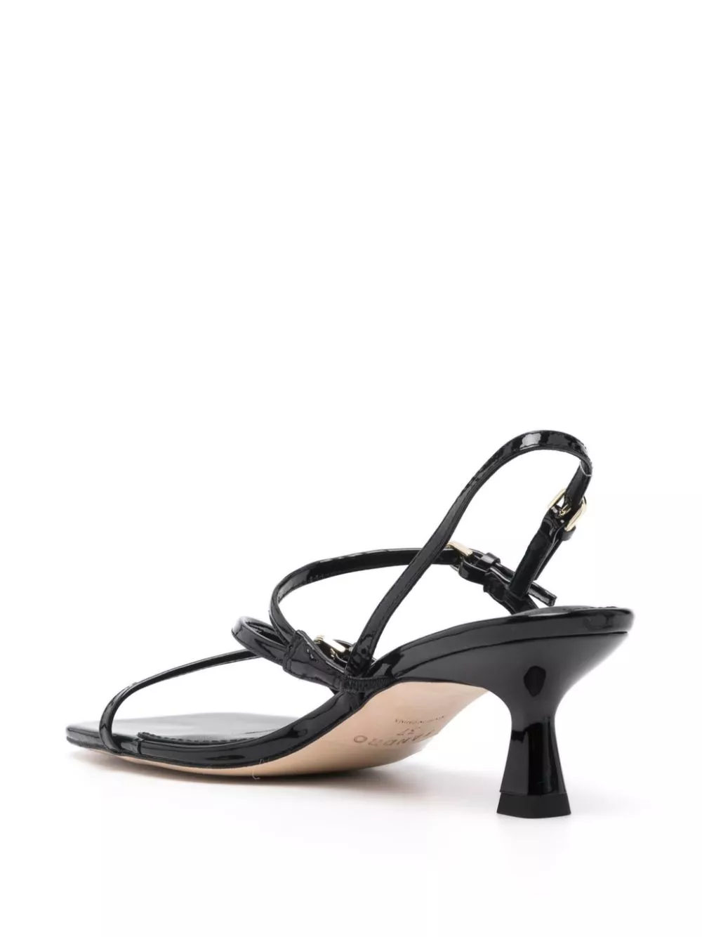 Affordable SANDRO square-toe patent-leather sandals Women 0113