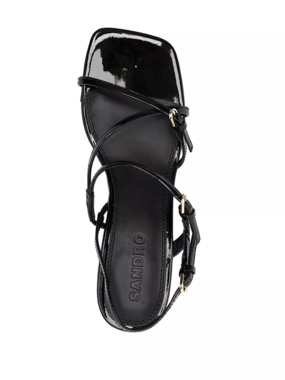 Affordable SANDRO square-toe patent-leather sandals Women 0113