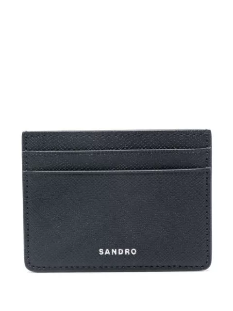 SANDRO logo-embossed leather card holder Men 0113