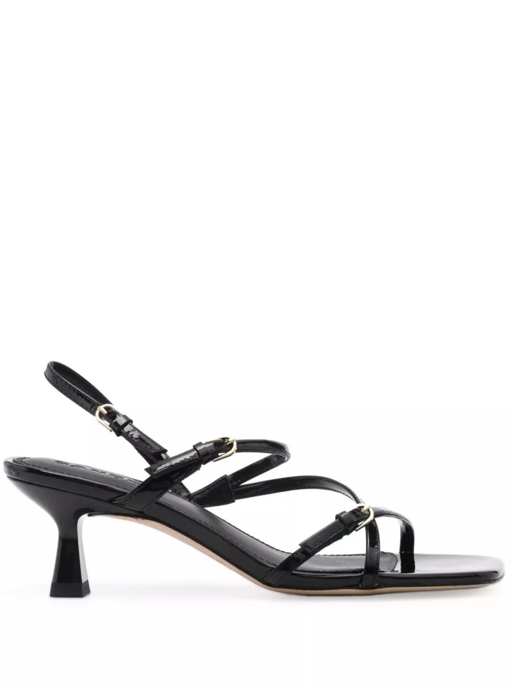 Affordable SANDRO square-toe patent-leather sandals Women 0113