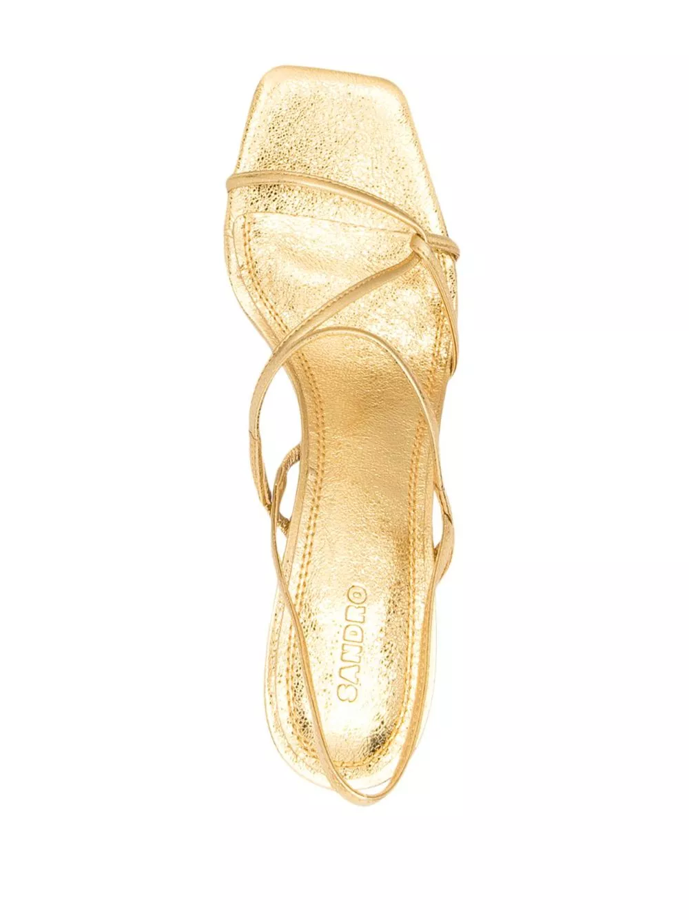 Affordable SANDRO Faye metallic strappy sandals Women 0113