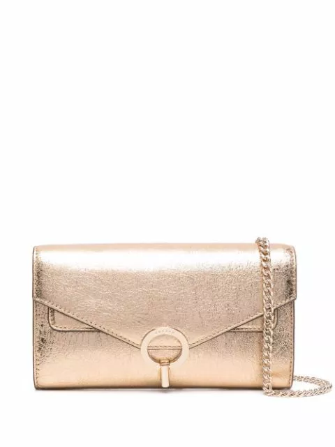 SANDRO metallic-finish clutch bag Women 0114